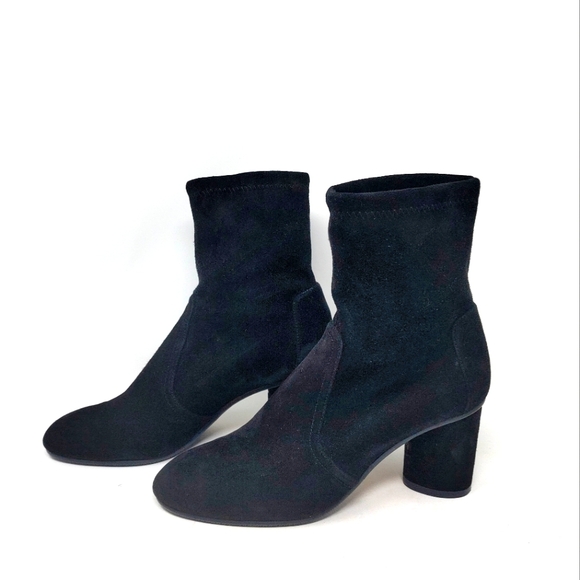 Stuart Weitzman Black Margot Suede Bootie Size 6 1/2 - Picture 1 of 9